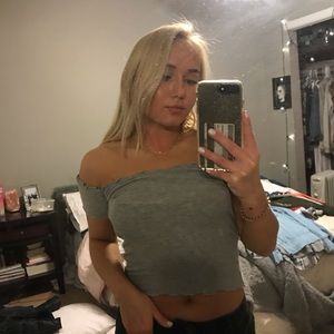 Brandy Melville cropped off the shoulder top